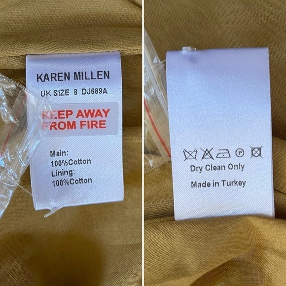 Karen Millen Dress Polished Cotton Cutout Midi Sleeveless Chic Tan Neutral NWT 4 - Picture 15 of 16